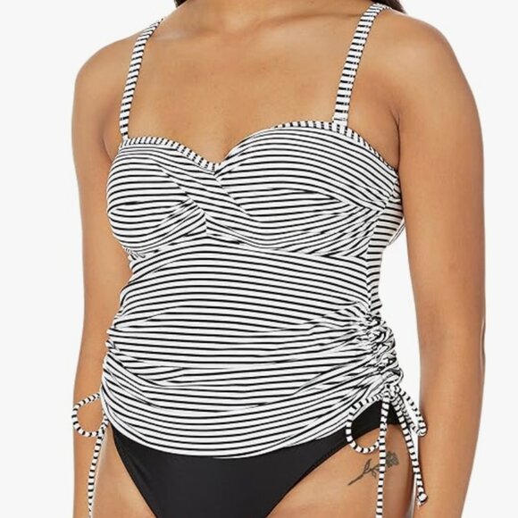 Panache White with Black Stripe AnyaTankini 36FF - Picture 9 of 11